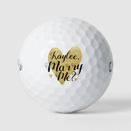 Pelotas De Golf Personalizado ¿Se Casará Conmigo Propuesta