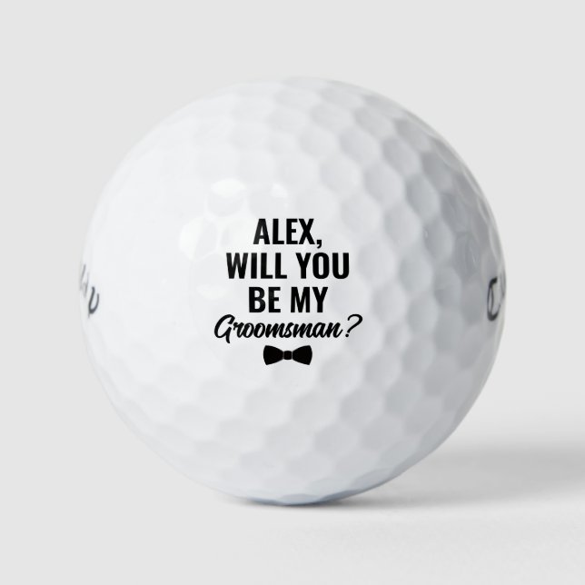 Pelotas De Golf Personalizado Serás Mi Propuesta Boda De Groomsman (Anverso)