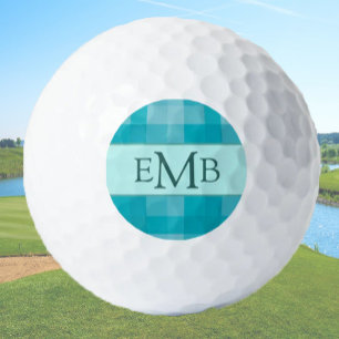 Pelotas De Golf Personalizado verde azulado Monograma Iniciales Da