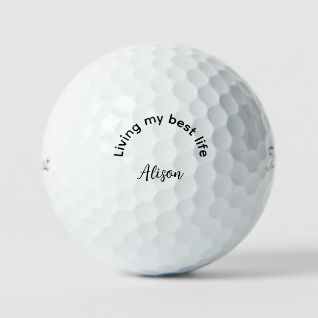 Pelotas De Golf Personalizado Viviendo mi mejor título de vida Pro (Anverso)