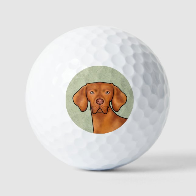 Pelotas De Golf Personalizado Vizsla húngaro Cabeza de perro punte (Anverso)