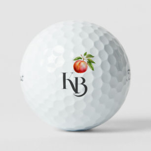 Pelotas De Golf Personalizado Watercolor Peach Monograma Titleist 
