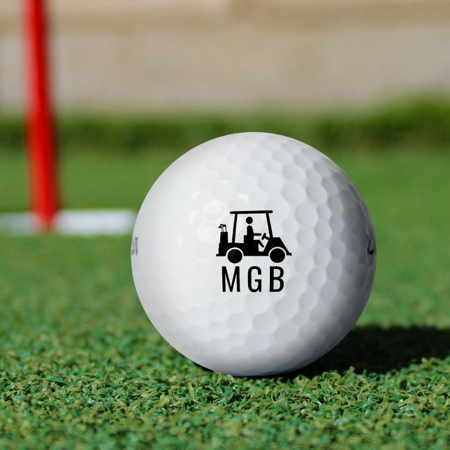 Pelotas De Golf Personalizados de Silhouette Monogrammed Golf Cart (Subido por el creador)