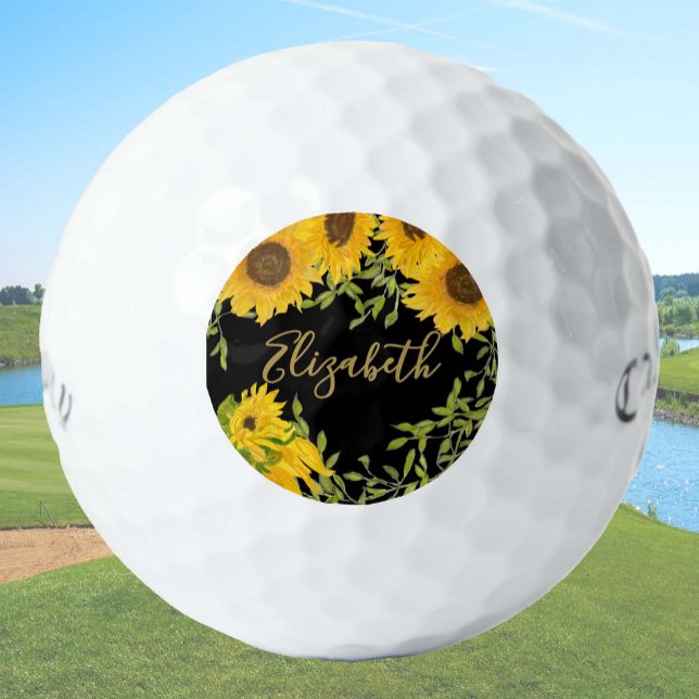 Pelotas De Golf Personalizados florales amarillas girasoles señori (Subido por el creador)