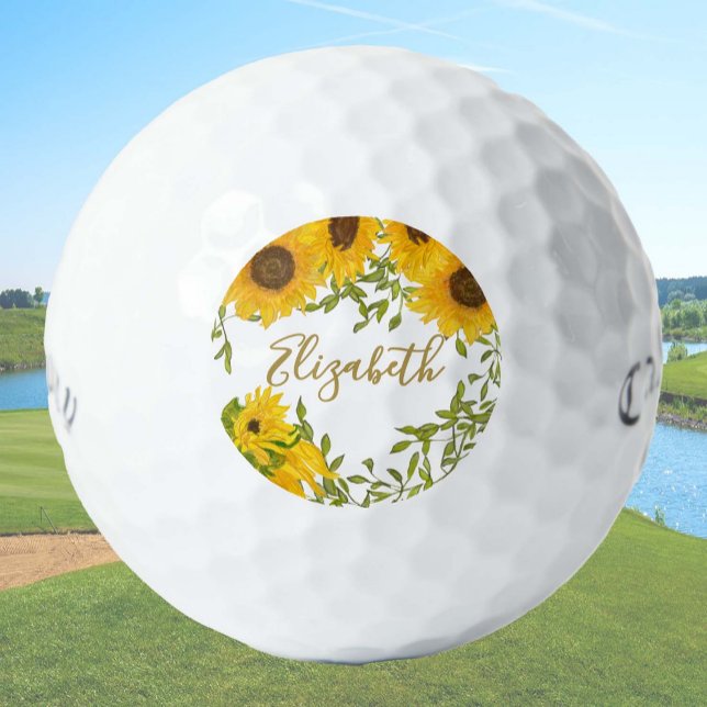Pelotas De Golf Personalizados florales amarillas girasoles señori (Subido por el creador)