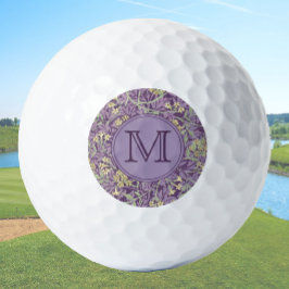 Pelotas De Golf Personalizados iniciales de William Morris, Floral