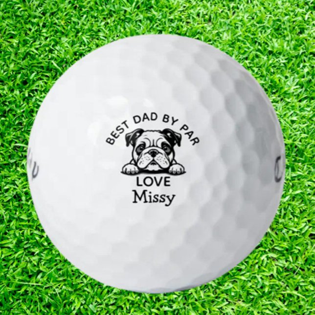 Pelotas De Golf Personalizar de cachorro de búsqueda de bulldog (Tee off with a touch of personality and playfulness with our Bull Dog)