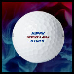 Pelotas De Golf Personalizar nombre Feliz Día del Padre Borgoña Az<br><div class="desc">Estas bolas de golf personalizadas son un gran regalo del día del Padre para tu golfista favorito! Ahora las bolas perdidas pueden ser fácilmente identificadas y devueltas. El texto es azul y borgoña - se puede cambiar fácilmente. ¡A los golfistas les encantará! Todos los derechos reservados © 2024 Alan &...</div>