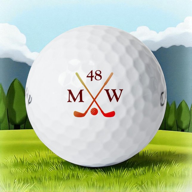Pelotas De Golf Personalized 2-initials Red Clubs Golfer Age (Subido por el creador)