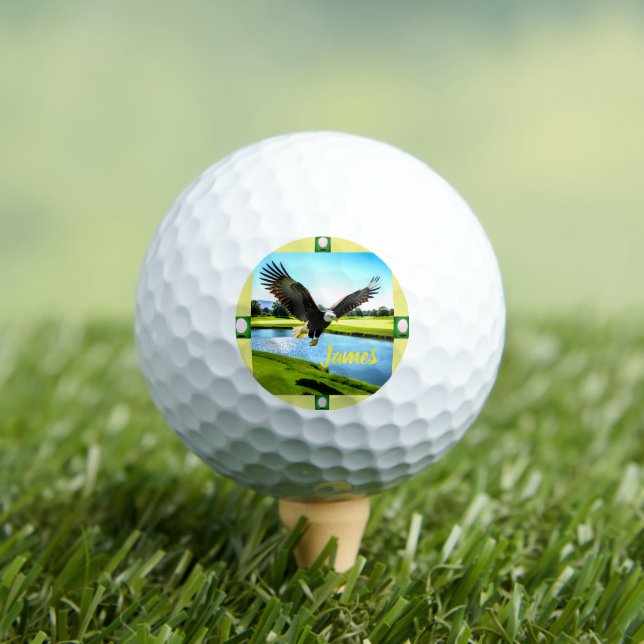 Pelotas De Golf Personalized Bald Eagle (Camiseta in situ)
