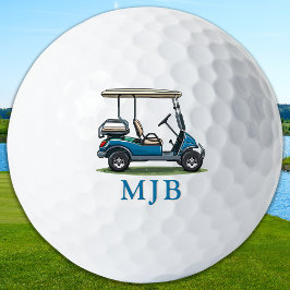 Pelotas De Golf Personalized Cart Custom Golfer 3 Initial Monogram