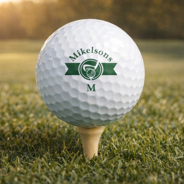 Pelotas De Golf Personalized Classic Green Golf Monogram Crest (Subido por el creador)