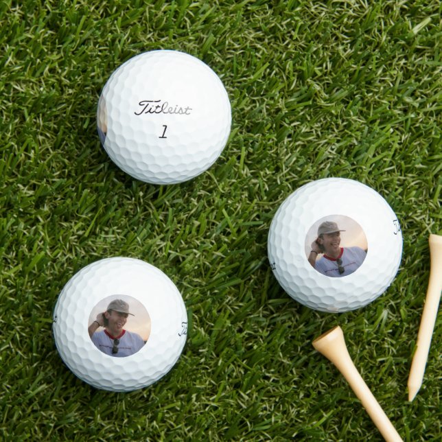 Pelotas De Golf Personalized Groom Face Bachelor Party Photo Funny (Césped in situ)