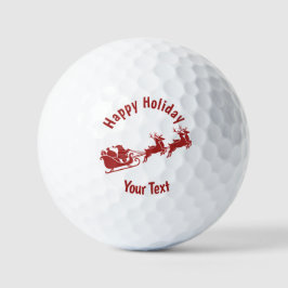 Pelotas De Golf Personalized Holidays Santa Sleigh Ride Scene