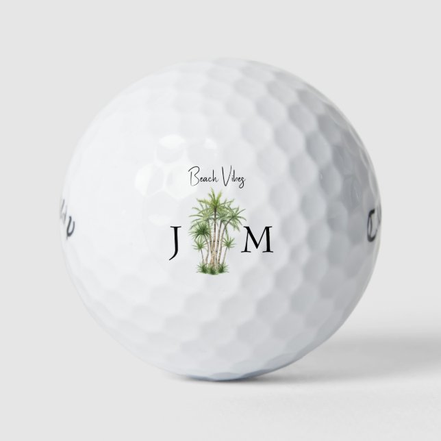 Pelotas De Golf Personalized Monogram Tropical Titleist Pro V1 (Anverso)