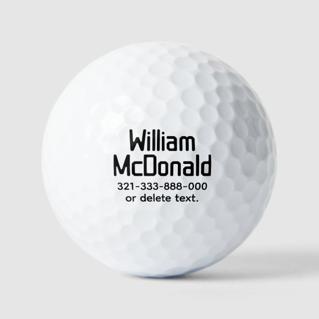 Pelotas De Golf Personalized Name Golf Ball Template BOLD 33 (Anverso)
