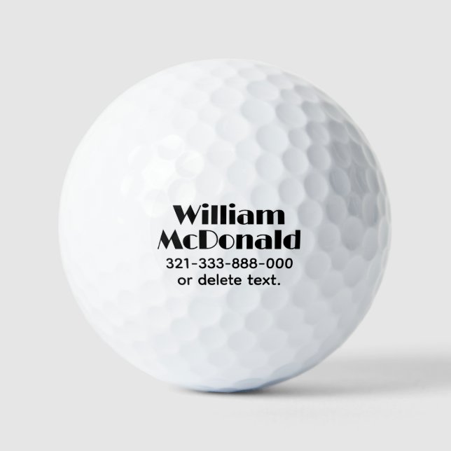 Pelotas De Golf Personalized Name Golf Balls Template ART DECO 3 (Anverso)