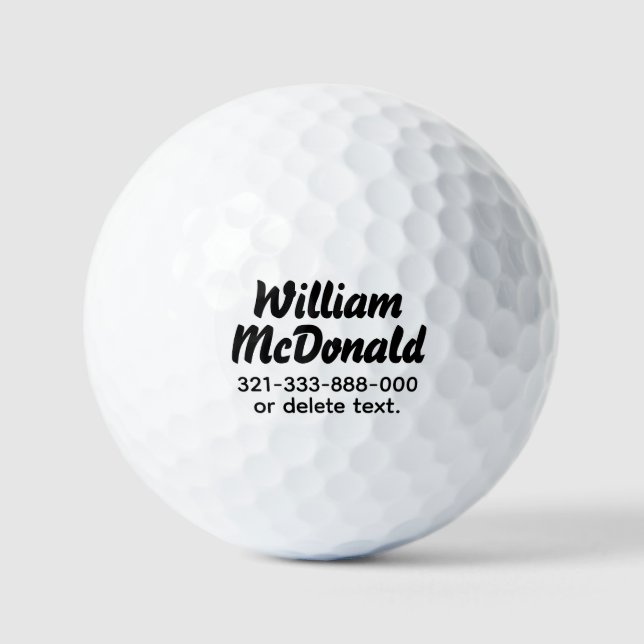 Pelotas De Golf Personalized Name Golf Balls Template BOLD Font 5 (Anverso)