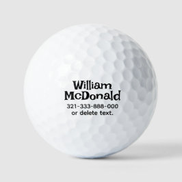 Pelotas De Golf Personalized Name Golf Balls Template FUN RETRO 15