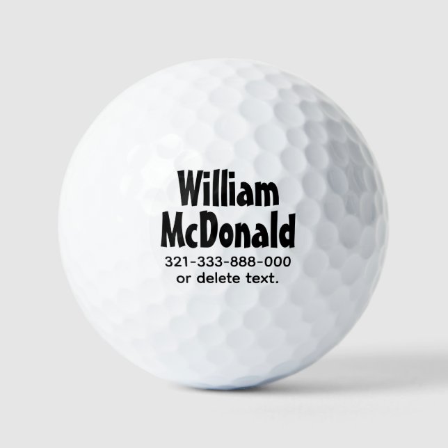Pelotas De Golf Personalized Name Golf Balls Template FUN RETRO 17 (Anverso)