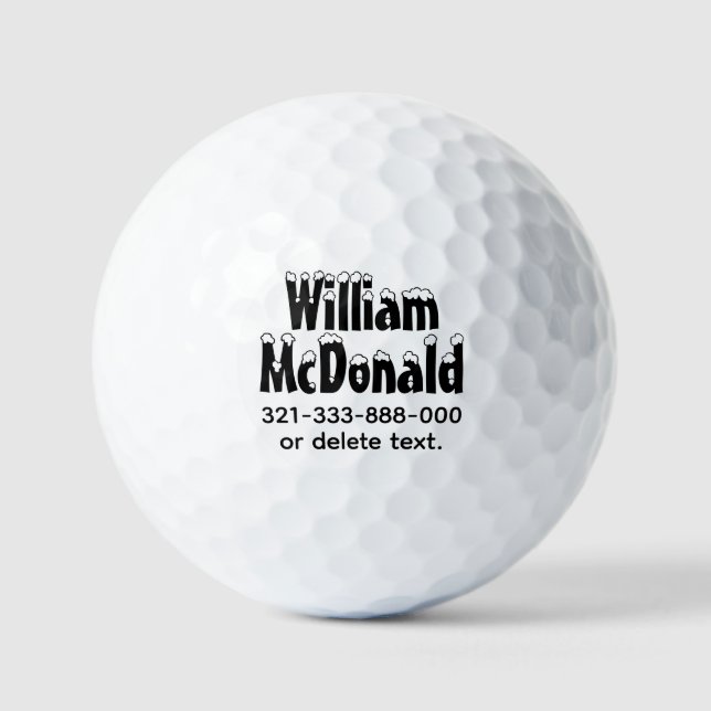 Pelotas De Golf Personalized Name Golf Balls Template FUN RETRO 29 (Anverso)