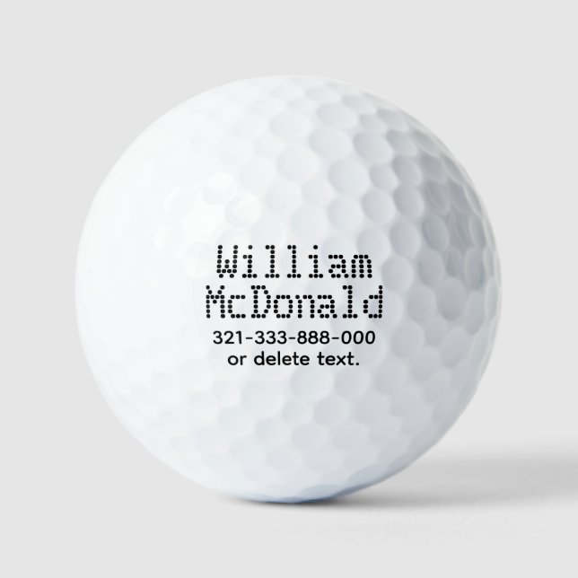 Pelotas De Golf Personalized Name Golf Balls Template FUN RETRO 35 (Anverso)