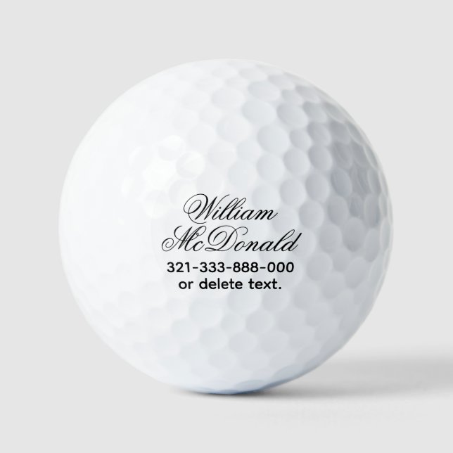 Pelotas De Golf Personalized Name Golf Balls Template SCRIPT 12 (Anverso)