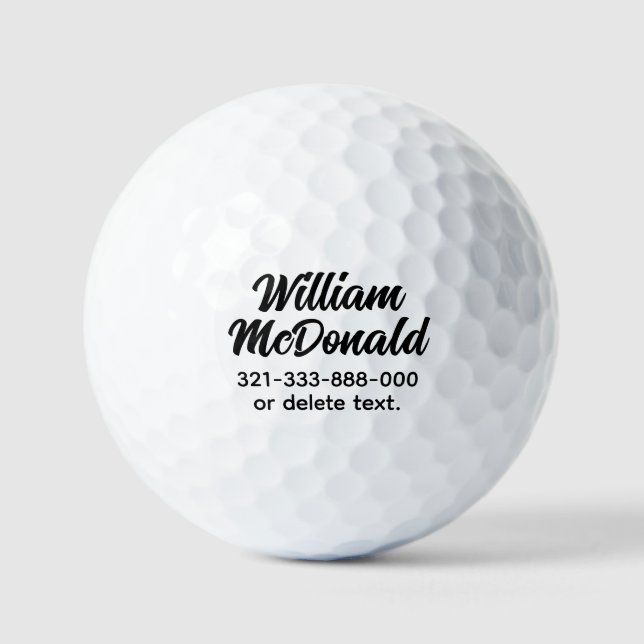 Pelotas De Golf Personalized Name Golf Balls Template SCRIPT 14 (Anverso)