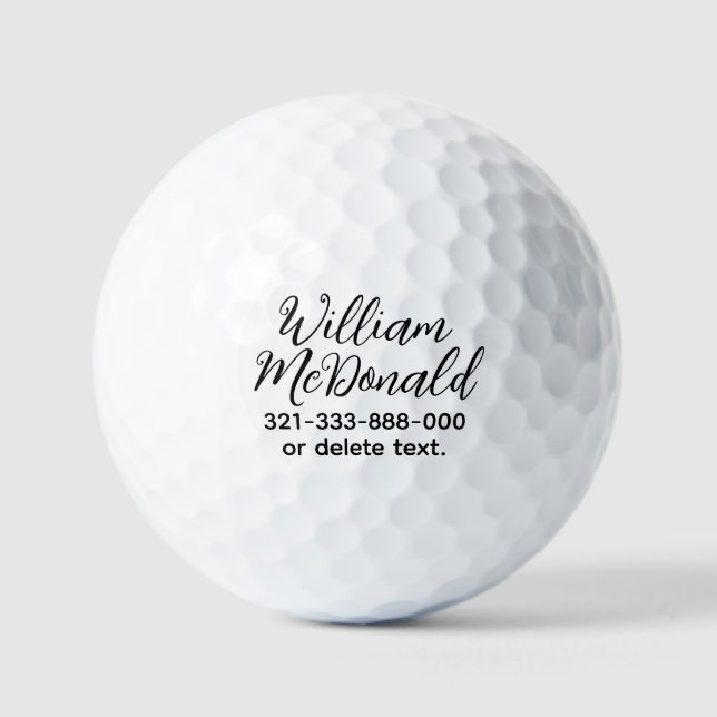 Pelotas De Golf Personalized Name Golf Balls Template SCRIPT 24 (Anverso)