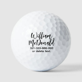 Pelotas De Golf Personalized Name Golf Balls Template SCRIPT 26