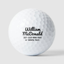 Pelotas De Golf Personalized Name Golf Balls Template SCRIPT 27
