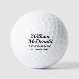 Pelotas De Golf Personalized Name Golf Balls Template SCRIPT 28