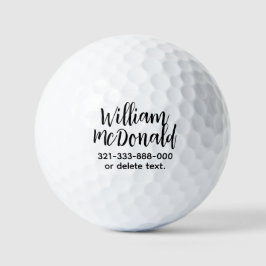 Pelotas De Golf Personalized Name Golf Balls Template SCRIPT 31
