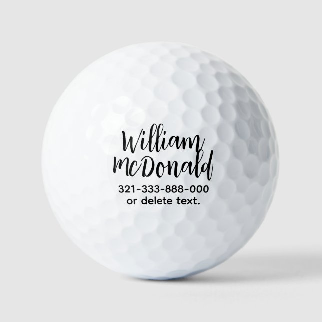 Pelotas De Golf Personalized Name Golf Balls Template SCRIPT 31 (Anverso)