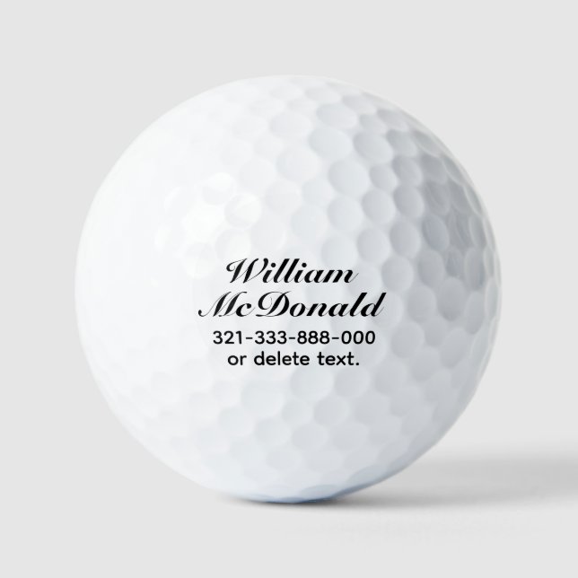 Pelotas De Golf Personalized Name Golf Balls Template SCRIPT 32 (Anverso)