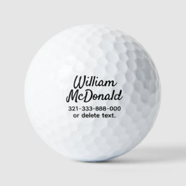 Pelotas De Golf Personalized Name Golf Balls Template SCRIPT 33