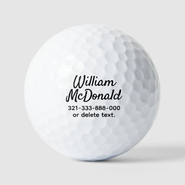 Pelotas De Golf Personalized Name Golf Balls Template SCRIPT 33 (Anverso)