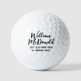 Pelotas De Golf Personalized Name Golf Balls Template SCRIPT 35
