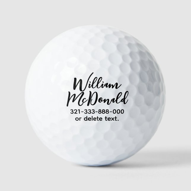Pelotas De Golf Personalized Name Golf Balls Template SCRIPT 35 (Anverso)