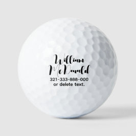 Pelotas De Golf Personalized Name Golf Balls Template SCRIPT 36
