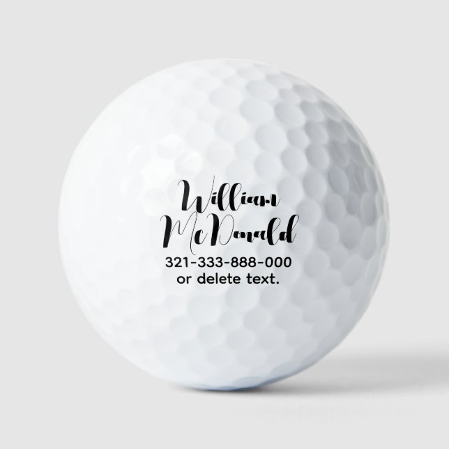 Pelotas De Golf Personalized Name Golf Balls Template SCRIPT 36 (Anverso)