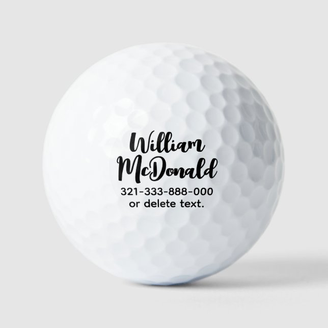 Pelotas De Golf Personalized Name Golf Balls Template SCRIPT 38 (Anverso)