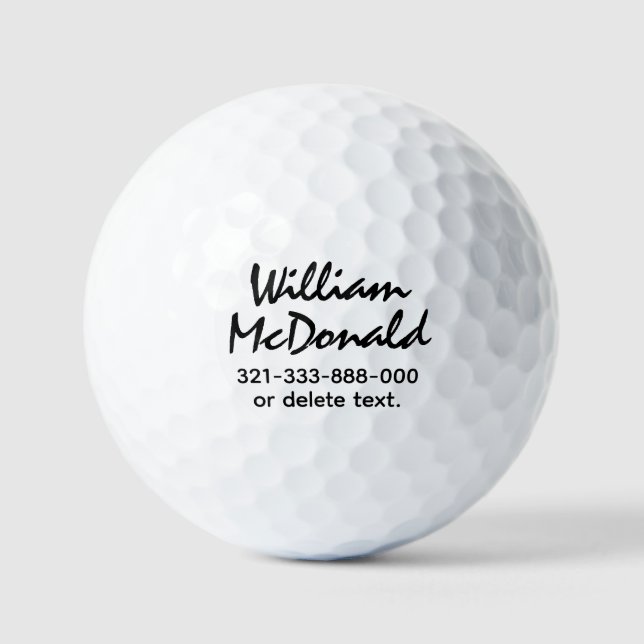 Pelotas De Golf Personalized Name Golf Balls Template SCRIPT 39 (Anverso)