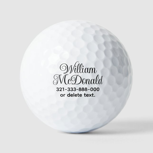 Pelotas De Golf Personalized Name Golf Balls Template SCRIPT 41 (Anverso)