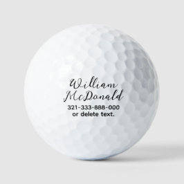 Pelotas De Golf Personalized Name Golf Balls Template SCRIPT 43