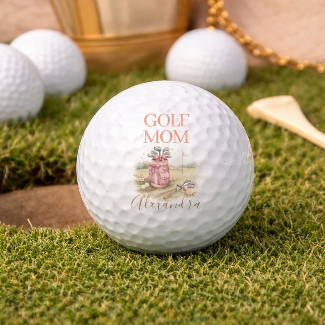 Pelotas De Golf Personalized Pink Bow Golf Mom (Subido por el creador)