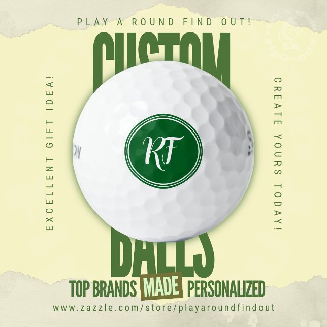 Pelotas De Golf Personalized Script Monogram Wilson Ultra Distance (Custom golf balls by Play A Round Find Out, "RF" elegant customizable initials monogram)