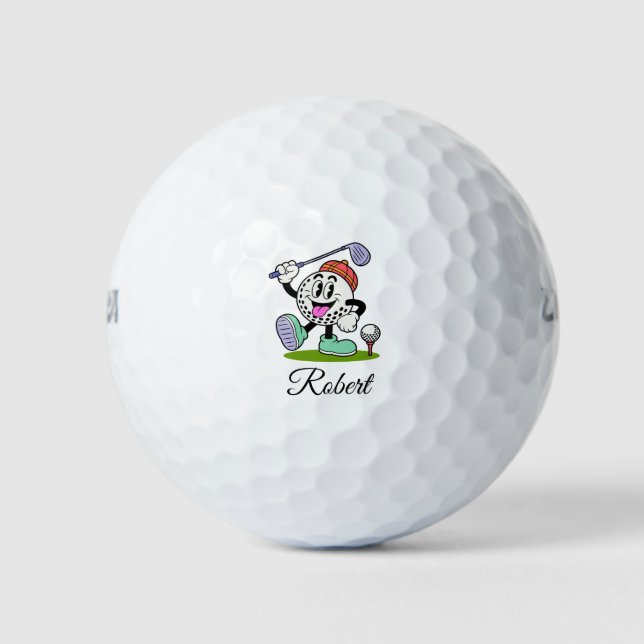 Pelotas De Golf  Personalized Script Name Funny Golf Balls (Anverso)
