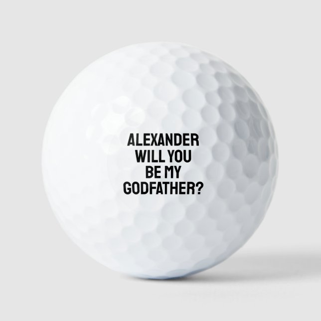 Pelotas De Golf Personalized Will You Be My Godfather Proposal  (Anverso)