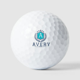 Pelotas De Golf Personalized wite blue Monogram Wedding